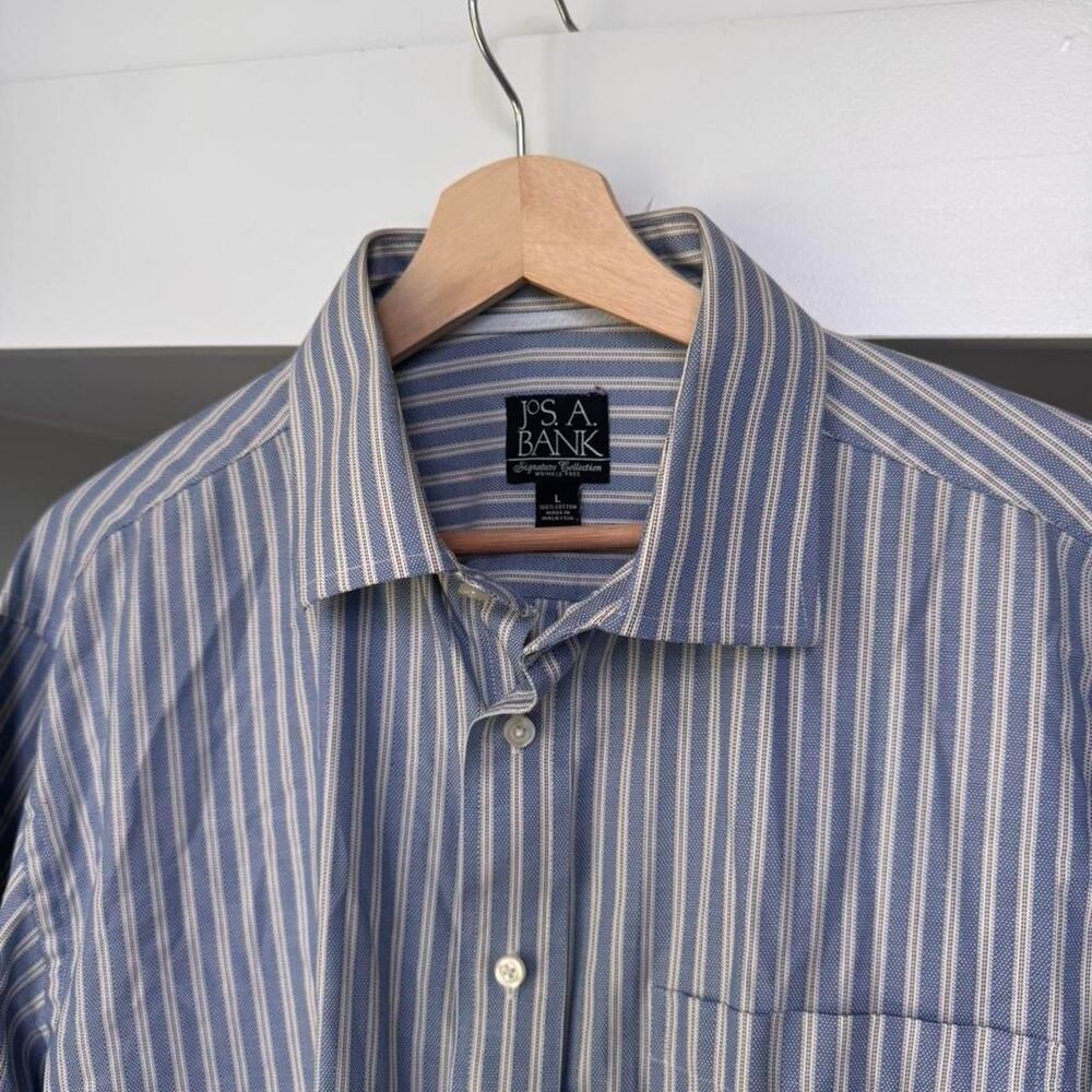 Jos a Bank blue & white striped button-up shirt - Picture 2 of 6